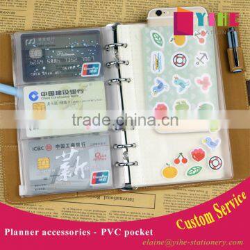 custom PVC pocket transparent internal insert pocket planner pouch