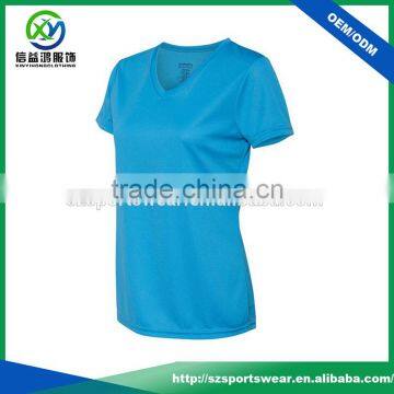 Short sleeve Blue color function fabric sports t shirts for women