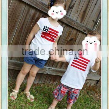 4th of July shirts baby clothes t shirt wholesale china brother sister family matching clothing