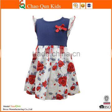 2016 new style african design flounced sleeve girl flower kids dress