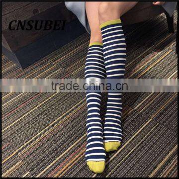 Shining Japanese Girl Stripe Jacqaurd Knee High Tube Christmas Stocking for Women Dress photo-1