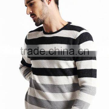 2017 Supple Simple Design Round Collar Stripe Sweater Men Pullover With Low Prices photo-3