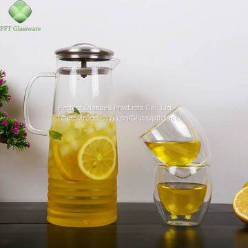 Water Bottle Wholesale Glass Bottle Wholesale Water Jug Glass Decanter Glass Bottle for Kitchen Resturant and Hotel photo-3