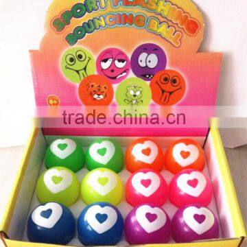 Heart printing customized Rubber boucen ball hi bounce crazy bounce ball