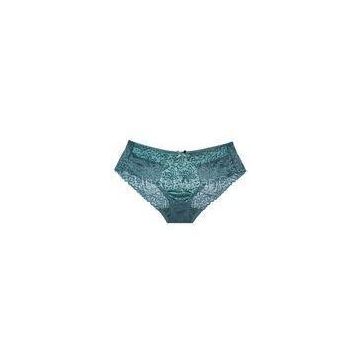 Fashion Lace Low Rise Boyshorts Panties , Jacquard Satin Floral Lace Underwear