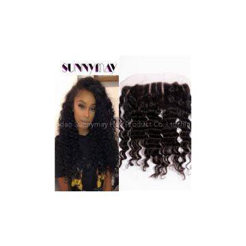 Cheap Indian Remy Hair Lace Frontal Closure Sunnymay 13*4Deep Wave Full Lace Frontals With Three 3 Part Bleached Knots Baby Hair