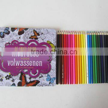 High quality 24 color pencils in tin box