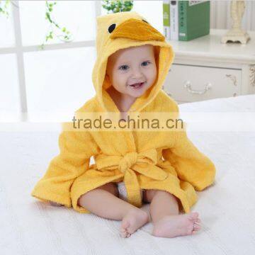 Cute Baby Soft Cotton Yellow Duck Bathrobe