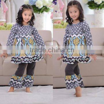 2014 new arrival baby cotton clothes girl clothes suit multicolor clother with ruffle in the bottom