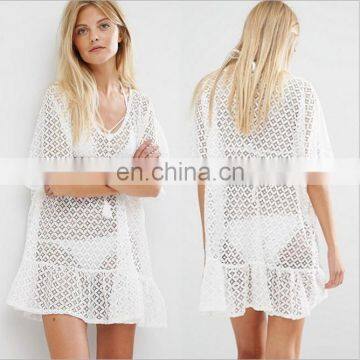 Europe And America Lace Hollow Out Sandbeach Bikini Skirt