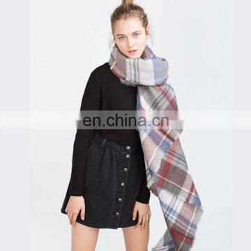 Ladies Winter Fashion New Acrylic Plaid Shawl