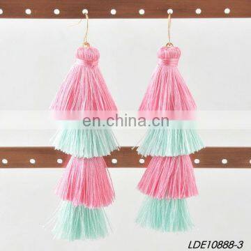 Double Colorful Earring Fancy Tassel Earrings