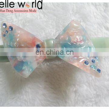 Good quality hair acetate ladies bow hair barrette clip