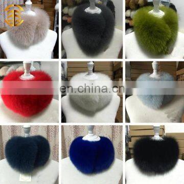 Round Circular Neck Fur Scarf Real Blue Fox Fur Muffler Scarves Fashion