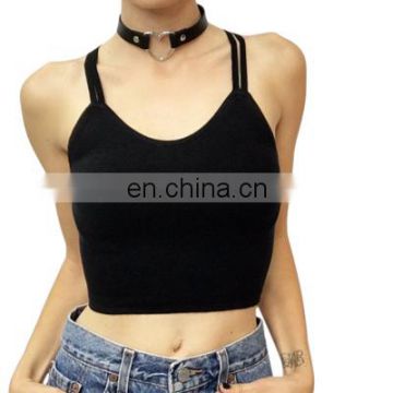 Sweater material Woman Knit crop top with straps