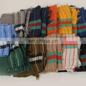 fashion woman contton knitted wholesale tartan scarf