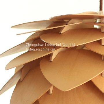 Pine Cone Shaped Wooden Pendant Lamp Light photo-3