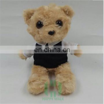 Rose velvet 15cm sitting height custom teddy animal bear with T-shirt