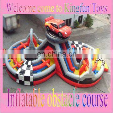 Racing car inflatable interactive obstacle games