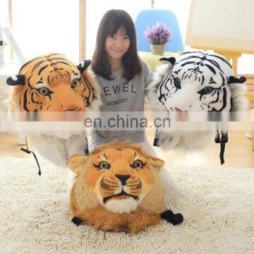 Tiger lion cool plush gift kids stuffed toy backpack wholesale