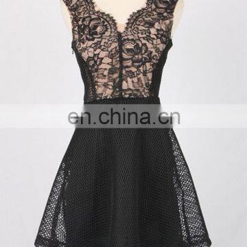 MIKA6090 Hot sale sleeveless black lace vintage princess dress