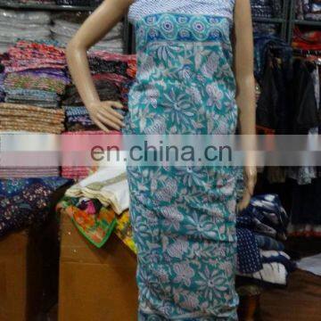 Hand Block Pareo Cotton Summer Women Dress Sarong Scarf Indian photo-2