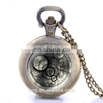 New Black Doctor Who Design Pocket Watch Necklace Vintage Pendant Quartz Unisex Pocket Watch Wholesale Fast Shipping photo-2