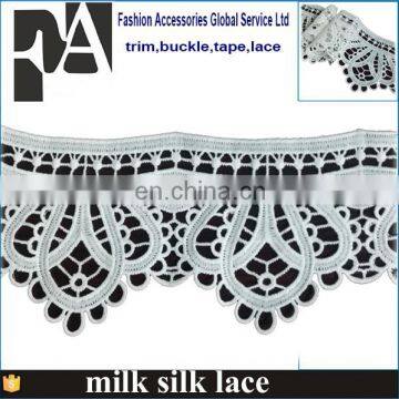 POPULLAR POLYESTER/MILK SCALLOP LACE TRIM in zhongda