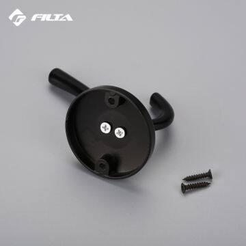Fancy Design Filta Hardware Eco-Friendly Home Design Storage Black Double Zinc Alloy Coat Hook Hanger 6588 photo-2