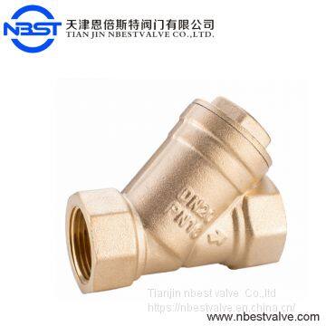 DN32 Forged Male Female Brass Y Strainer Valve Water Filter