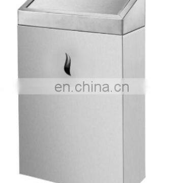 Wall mounted stainless steel bathroom garbage trash bin