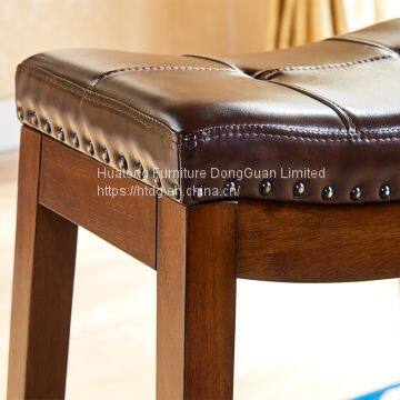 IVSY 7066 Simple Antique Bar Stool Hotel Furniture Home Bar Chair Restaurant Solid Wood Stool 21.5