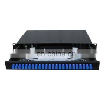 19 Inch 12 24 Port Fiber Optic Patch Panel Termination Box For Sliding Drawer Type