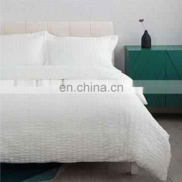 White Zipper Seersucker Microfibre Oversized Queen King Duvet Cover Set photo-5