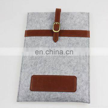 Leather Decoration Felt Tablet Sleeve Protective Pouch Bag Set With Cell Phone Storage Bags photo-4
