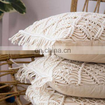 Bohemian Home Decorative Hand Crocheted Pillow Case Handmade Macrame Pillow Cushion Cover photo-7