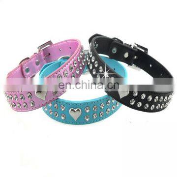 Most popular luxury PU dog collar with rhinestone