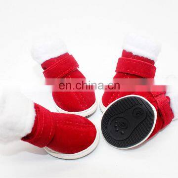 Lovely winter small medium large red christmas shoes for dog