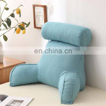 Plush Memory Foam Fill Big Backrest Reading Bed Rest Pillow With Arms photo-3