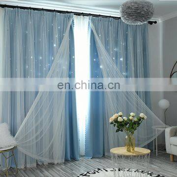 2020 News Cheap 100 Polyester Blue Color Ceiling Drapes Decoration Fabric For Bedroom Cortinas Living Room Window Curtain photo-7