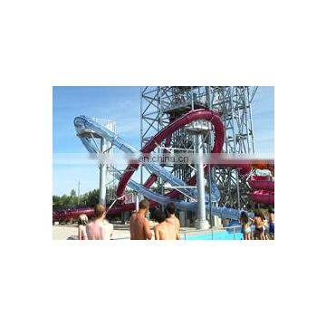 Transparent Fiberglass Slide For Resort Large Water Tube for Water Park Loop Slide In Water Parks