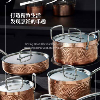 Copper Tri-ply Stainless Steel Fry Pan Sauce Pan Casserole photo-4