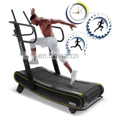 New design curved manual treadmill running machine gym commercial curved treadmill non-motorize Running Walking machine