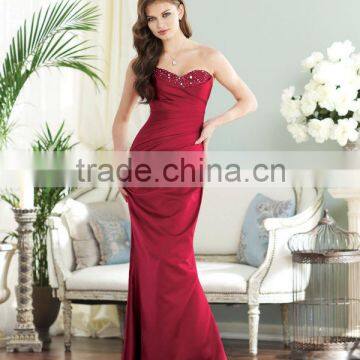 New Arrival Sweetheart Beaded Burgundy Bridesmaid Dress