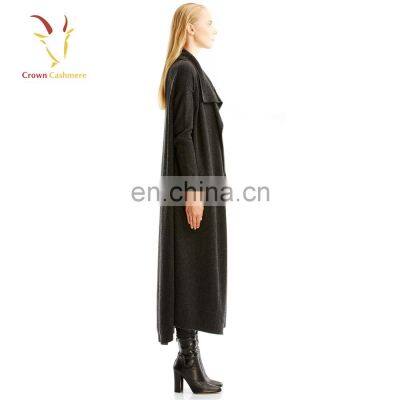 Shawl Collar Long Winter Wool Cashmere Coats for Women photo-2