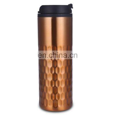 New design custom plastic tumbler stainless steel outer car coffee mug with slip cover