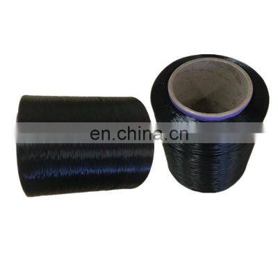 840D dope dyed black polyester filament FDY yarn twist bright