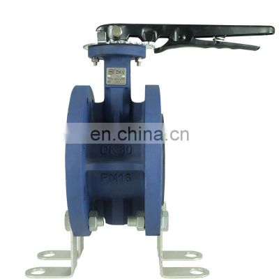 Handle corrosion preventive acid chemical resistant flange connection PTFE seat wafer steel WCB butterfly valve