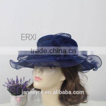 Wholesale 100% Sinamay Fabric Base Lace Church Sinamay Hat For Women photo-3