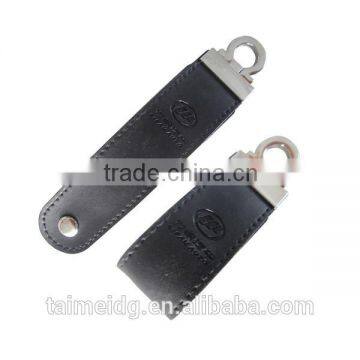 Custom logo black leather usb